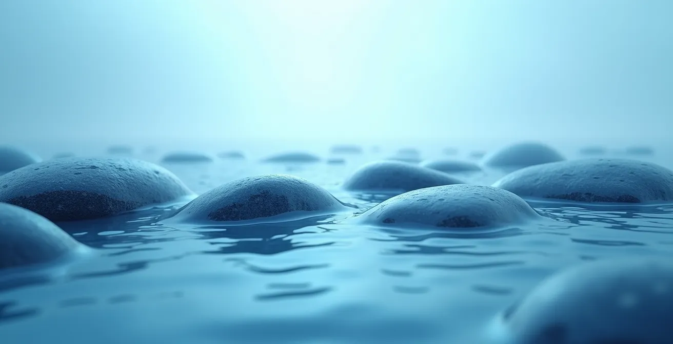 Mécanisme de compression séquentielle illustré par des ondulations naturelles